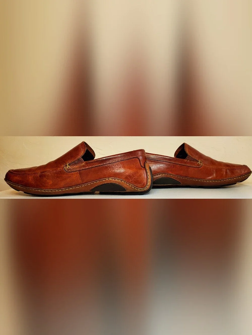 Cole Haan Mens 10 M Loafer NikeAir Brown Leather Slip On Casual Business